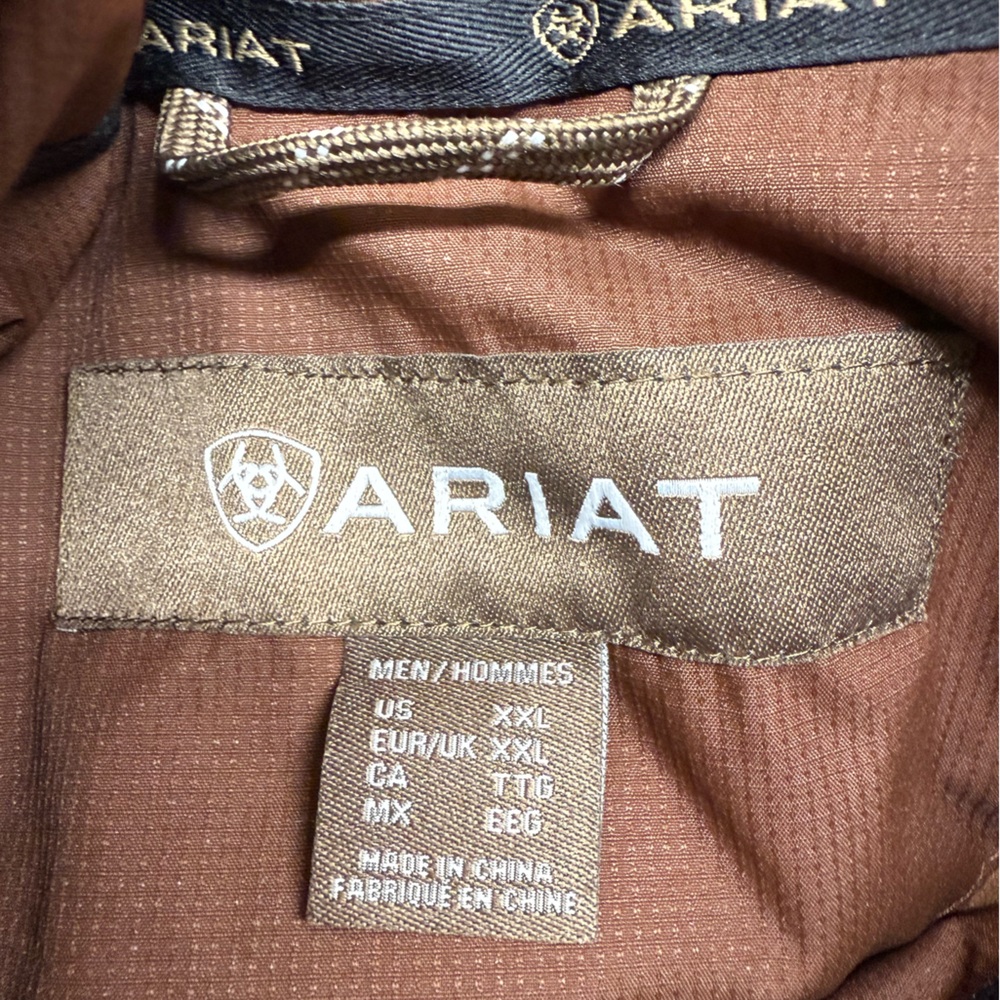 Men's XXL Ariat Crius Brown Insulated Quilted Wind/Waterproof Puffer Vest - Picture 2 of 11